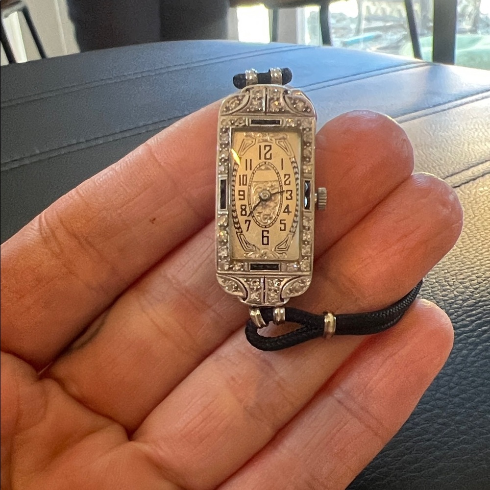 Diamond-Sapphire Watch, likely from the Edwardian period